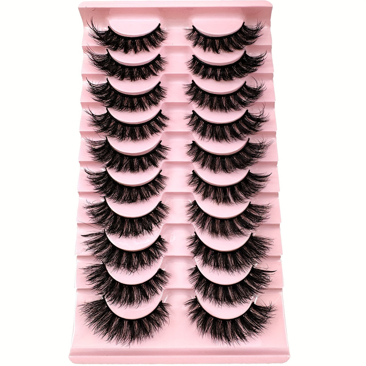 10 Pairs New False Eyelashes Cat Eye Fluffy False Mink Eyelashes 8D Wispy Eyelashes Dramatic Long Thick Curled False Eyelashes Natural Looking Soft Fluffy 3D False Eyelashes Russian Curled Eyelashes